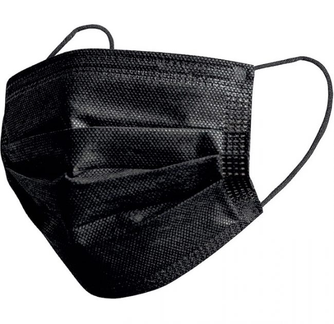 Disposable Face Masks (Pack of 50 PCS) Black 3 ply